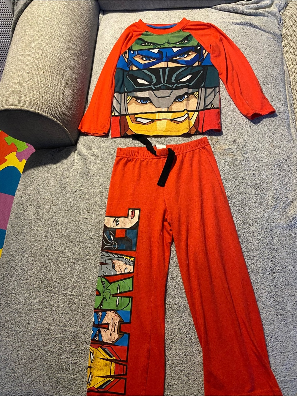 Kids Red Superhero Pajama Costume Set